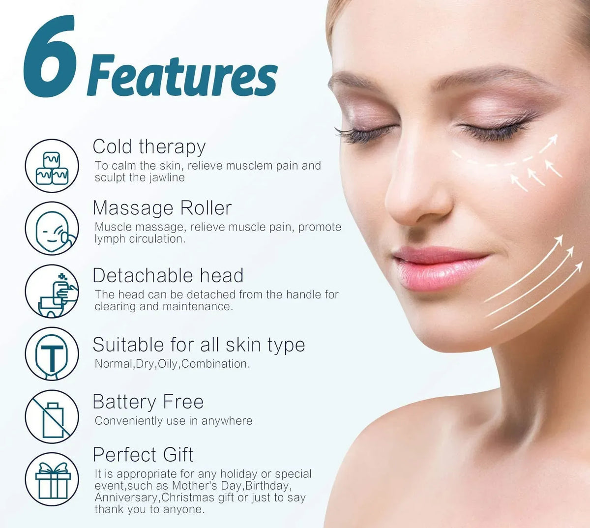 MARZAHAR Ice Roller for Face & Eye Puffiness Relief, Cold Gel Ice Face Roller Massager - Ice Roller Cool Roller For Face Eye Body Facial Shaping Anti Wrinkle Ice Roller Massager Smooth Skin ( Random Color )