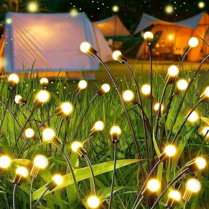 Solar Garden Lights - Firefly LED Waterproof Fairy Lights for Outdoor Decoration - 6 LED / 8 LED