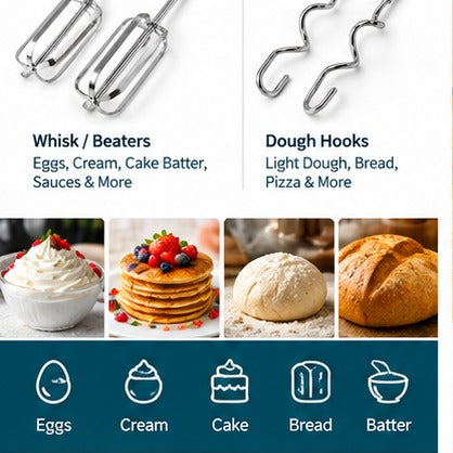 7 Speed Electric Hand Beater - Egg & Cake Mixer