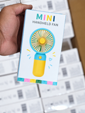 Rechargeable Mini Handy Fan Portable USB Cooling Fan Cute Design Handheld Fan for Kids and Travel - With Cable (Random Color)