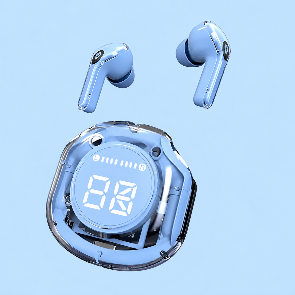 Air 39 Wireless Earbuds – Transparent Display, ENC Noise Cancellation & Bluetooth 5.3 Gaming Earbuds