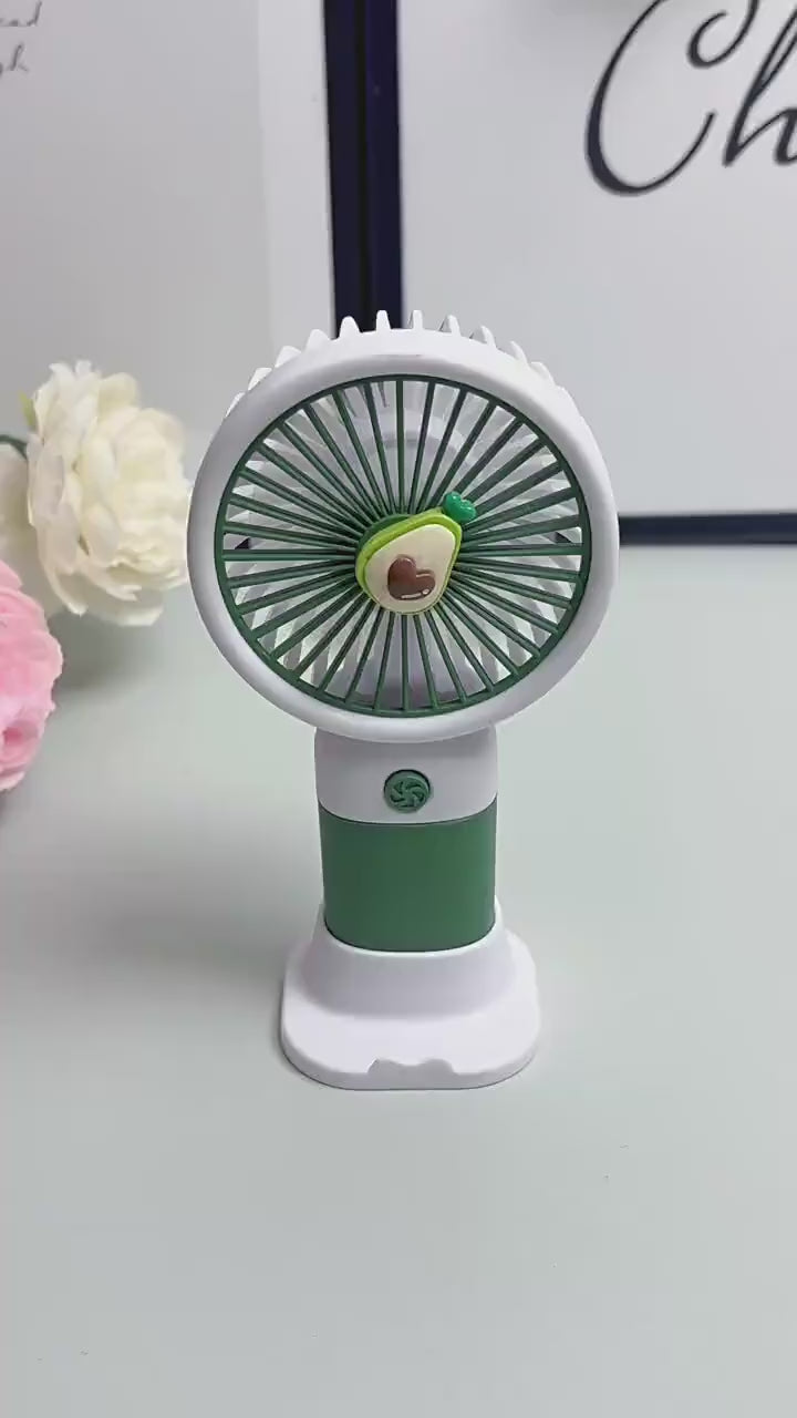 Rechargeable Mini Handy Fan Portable USB Cooling Fan Cute Design Handheld Fan for Kids and Travel - With Cable (Random Color)